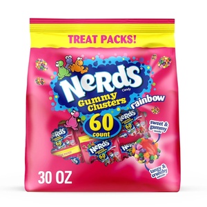 image:imageNERDS Gummy Clusters Candy Treat Packs Rainbow Crunchy and Gummy 30 oz 60 ctRainbow