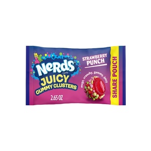 image:imageNERDS Juicy Gummy Clusters Strawberry Punch Juicy and Gummy Candy 1 Share Pouch for Snacking and Sharing 265 oz